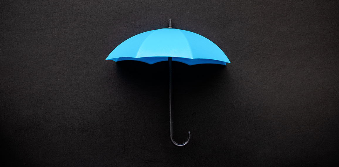 Blue umbrella icon
