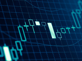 Forex market charts on computer display