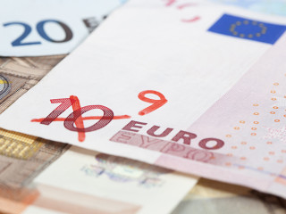 Inflation concept with Euro money
