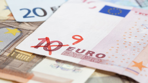 Inflation concept with Euro money