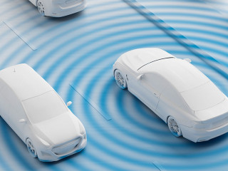 3D Illustration Fahrzeug Sensoren