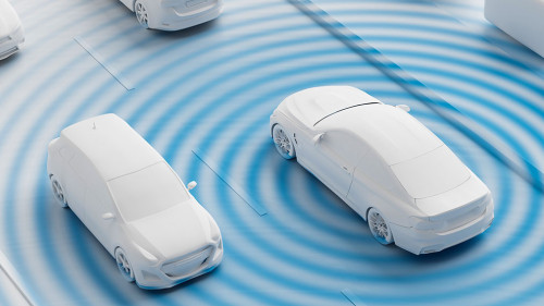 3D Illustration Fahrzeug Sensoren