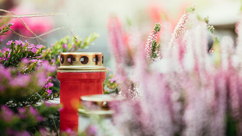 Candle at the cemetery, funeral