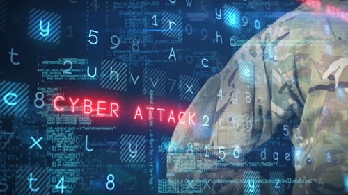 Composite image of mid section of military soldier