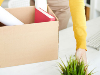 Businesswoman Quitting Job