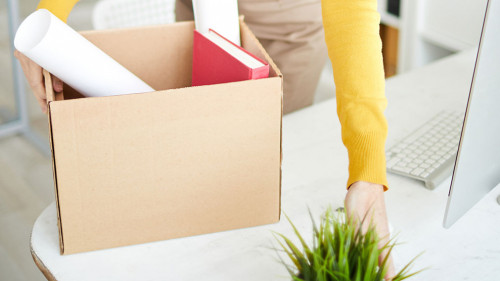 Businesswoman Quitting Job