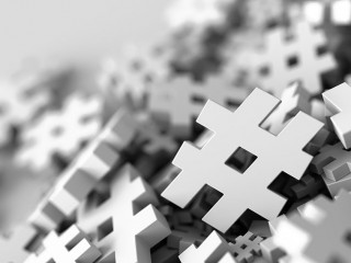 Infinite hashtag background, 3d rendering, technology and digita