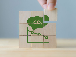 CO2 emission concept. Green industries business concept. Net zer