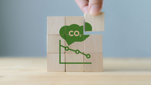 CO2 emission concept. Green industries business concept. Net zer