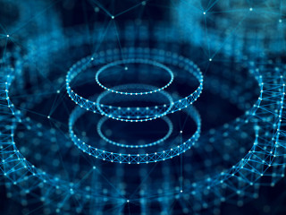 Abstract technology background. Technology concept. Gear wheel. Big Data concept. 3d illustration. 3d rendering.