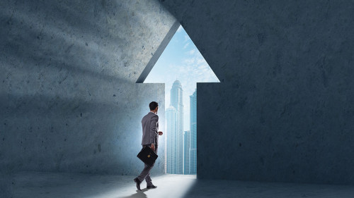 Businessman in personal growth concept