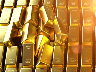 Gold bar close up shot. wealth business success concept