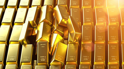 Gold bar close up shot. wealth business success concept