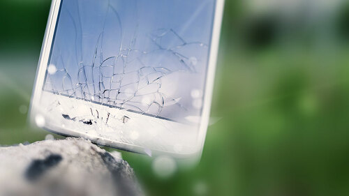 Phone hitting the stone