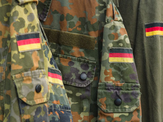 Detail of military uniform soldiers in Germany.