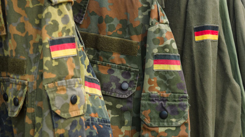 Detail of military uniform soldiers in Germany.