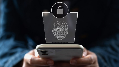 Technological Scanning. Biometric Facial Recognition. Face Id. T