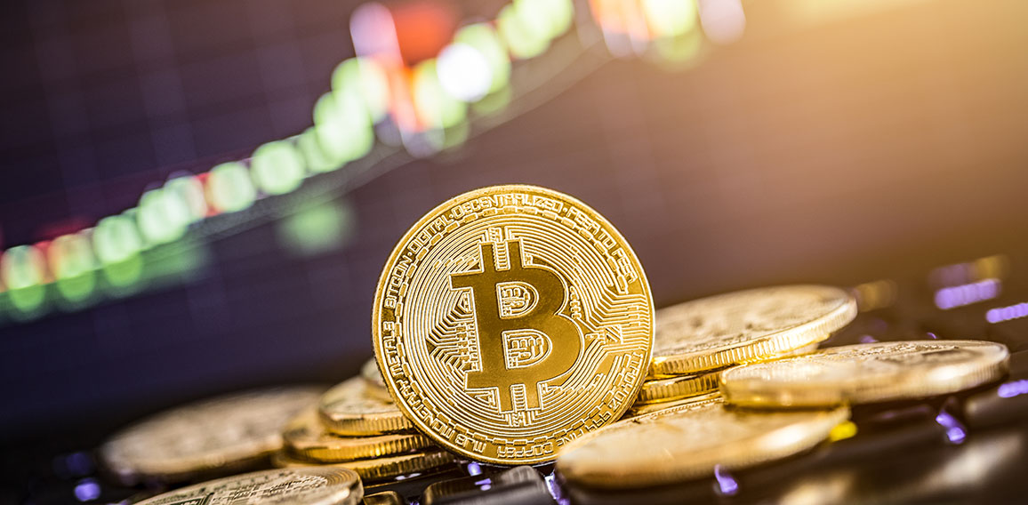 Bitcoin gold coin. Cryptocurrency concept.