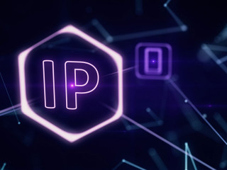 The three-dimensional network topology infographics with ip addresses 3d illustration