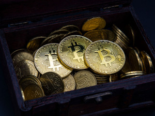 Chest bitcoin coins money business economy cash