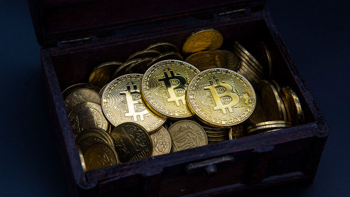 Chest bitcoin coins money business economy cash