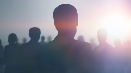 black silhouettes of business people