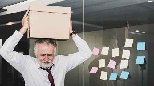 Business man quit job