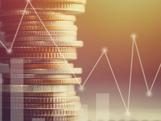 Stacked of coin money with account book finance and banking conc