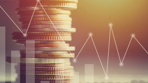 Stacked of coin money with account book finance and banking conc