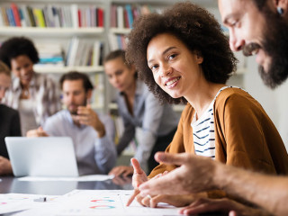 Group of young business people and designers.They working on new project.Startup concept.