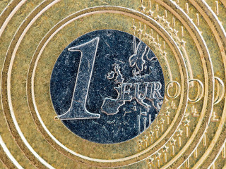 abstract coin image of one euro as a financial symbol