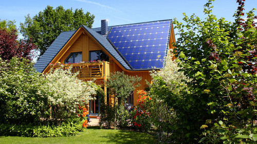 Haus mit Solarzellen