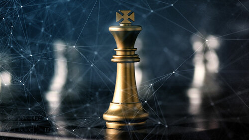 strategy ideas concept business futuristic graphic icon and gold