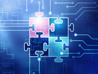 Circuit blue background