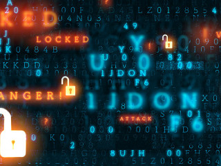 Danger of hack attack . Mixed media