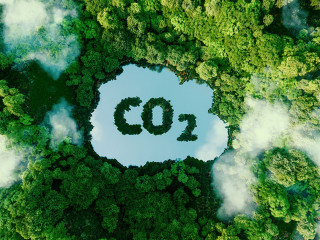 Concept depicting the issue of carbon dioxide emissions and its