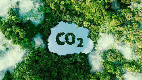 Concept depicting the issue of carbon dioxide emissions and its