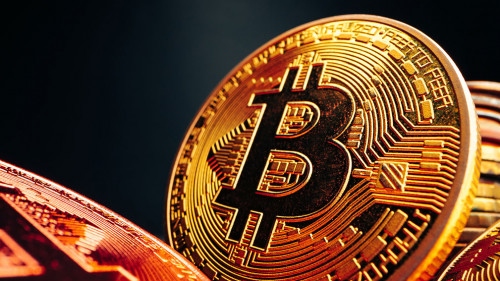 Close up photo of bitcoin crypto currency