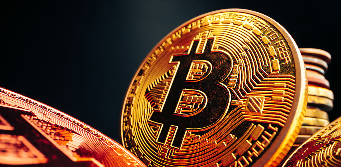 Close up photo of bitcoin crypto currency