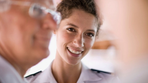 Crew of a ship talking