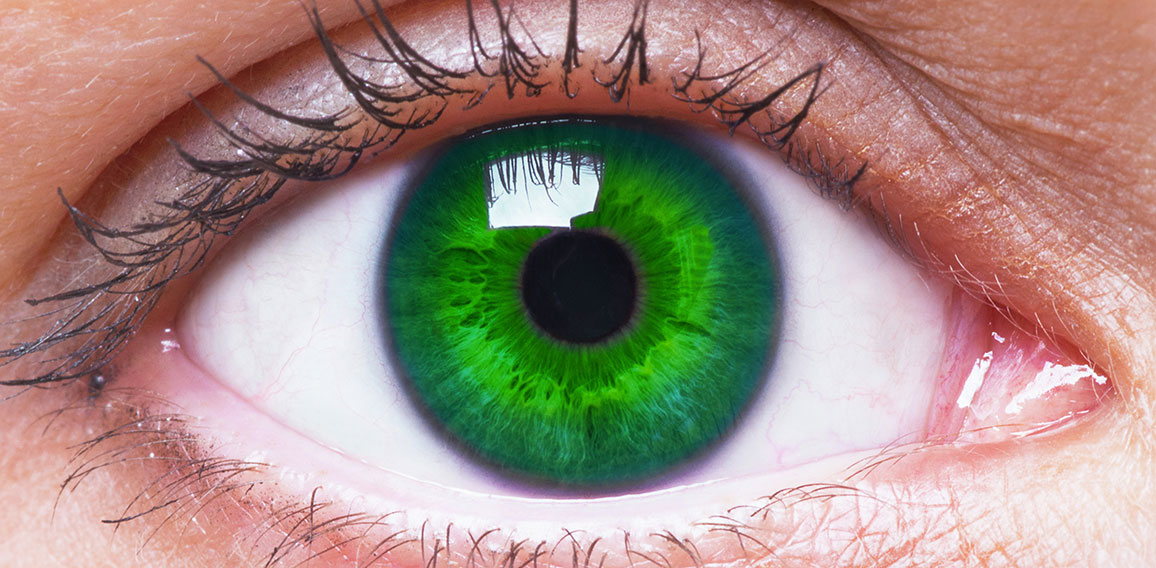girl's green eye close up