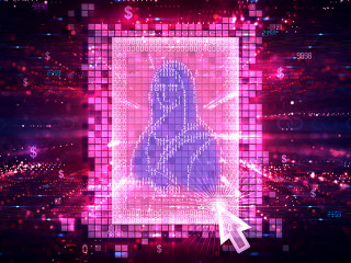 Non Fungible Token - NFT - Digital Art on Digital Ledger - Conce