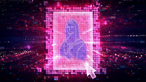 Non Fungible Token - NFT - Digital Art on Digital Ledger - Conce
