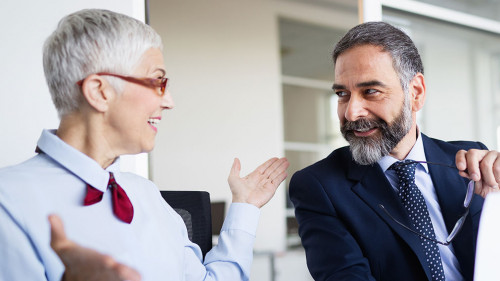 Business people working discussing as a team at the office