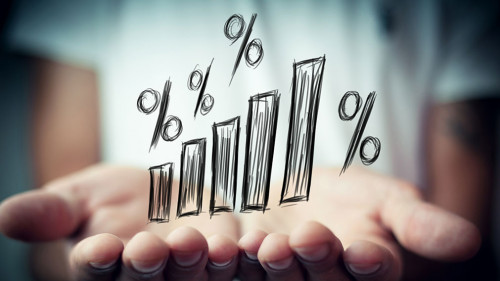 Interest rate financial and mortgage rates concept.