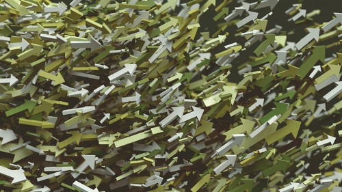 Grüne 3D Pfeile bewegen sich nach oben