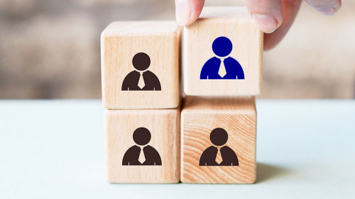 Human resource management and recruitment business employee conc