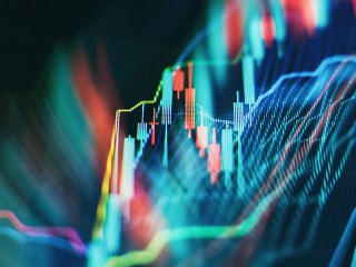 Charts of financial instruments with various type of indicators