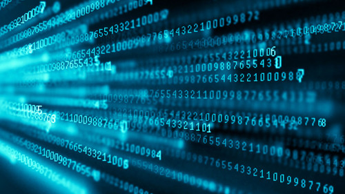 Data technology background. Big data visualization. Flow of data. Information code. Background in a matrix style. 4k rendering.