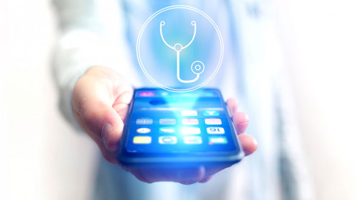 Concept of making an appointement with a doctor on internet - technology concept